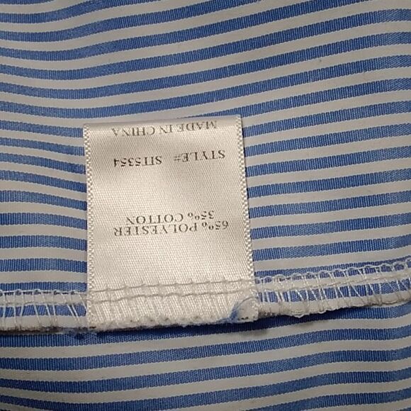 MANGO USA Blue and Black Relaxed Striped Embroidery Women's Blouses Size S - Picture 13 of 16